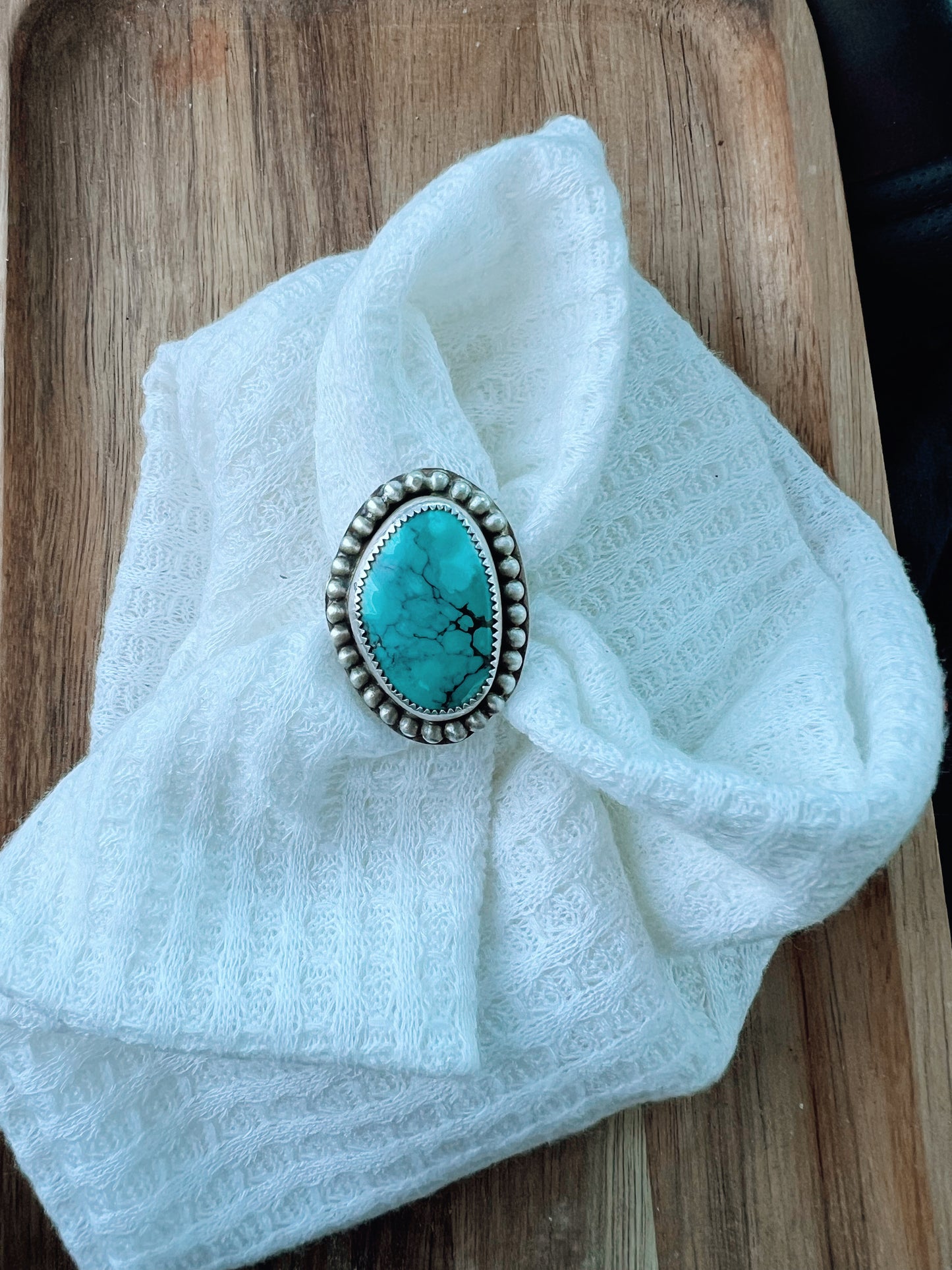 Bamboo Mountain Turquoise Ring - Size 7.25