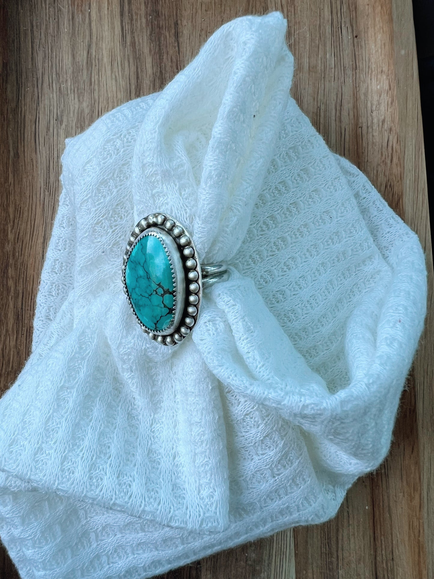 Bamboo Mountain Turquoise Ring - Size 7.25