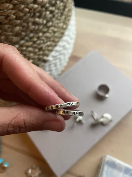 “ weep no more “ ring size 7